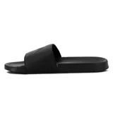 Sandalias Quiksilver modelo Glass para hombre, en color negro. Presentan una tira ancha en el empeine con el logotipo de la marca grabado en relieve.