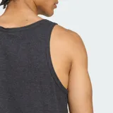 Musculosa de algodón acanalado en color negro, con cuello redondo y logo de Adidas Originals bordado en blanco en el pecho.