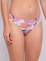 Bombacha de bikini colaless con estampado de flores multicolor.