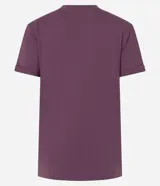 Remera básica de manga corta con cuello redondo y diseño de mangas plegadas, confeccionada en algodón.