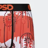 Calzoncillos tipo bóxer con estampado de bandana oxidada y goteo. Cuenta con entrepierna de 7 pulgadas, bolsa MicroMesh sellada y transpirable, estiramiento en cuatro direcciones y costuras planas.