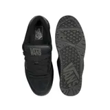 Championes Vans modelo Hylane, de diseño urbano y estilo skate, completamente en color negro. Presentan una silueta robusta con capellada de gamuza, la icónica banda lateral Sidestripe y suela de goma resistente.