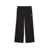 Pantalón deportivo de corte ancho, color negro, con logo de la marca bordado en blanco en la parte superior.