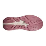 Championes de running Hoka Rincon 4 para mujer, color verde menta con detalles en azul oscuro y logo HOKA en rosa vibrante. Presentan una suela gruesa de espuma blanca con detalles en rosa en la parte inferior.