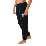 Pantalón de jogging negro Rip Curl Icons Of Surf con cintura elástica ajustable con cordón, bolsillos laterales y logo estampado en la pierna derecha.