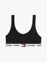 Bralette Tommy Hilfiger sin aros, confeccionado en algodón elástico, con banda inferior elástica personalizada con el logo de la marca.