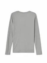 Remera de manga larga con cuello redondo, confeccionada en tejido de punto acanalado.