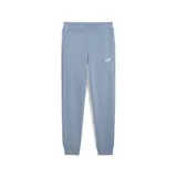 Pantalón de jogging Puma de corte ajustado, color celeste, con cintura elástica y puños acanalados en los tobillos. Presenta el logo de la marca estampado en blanco en la pierna izquierda.