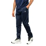 Pantalon deportivo Umbro de corte ajustado, color azul marino, con bolsillos laterales y logo de la marca estampado en el muslo.