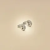 Par de aros tipo argolla de plata 925 con circonias.