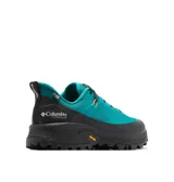 Championes de senderismo Columbia modelo Tellurix Titanium Omni-Max para hombre, en color verde turquesa con suela y refuerzos negros. Cuentan con empeine de malla transpirable, tecnología impermeable OutDry y suela Vibram.