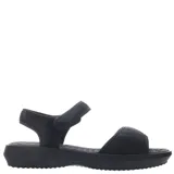 Sandalias de mujer Azaleia, color negro, con diseño de tiras anchas de tejido técnico y cierre de velcro ajustable. Poseen una suela de plataforma baja de goma moldeada para mayor confort.