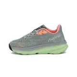 Championes de running Austral Champion Speed D, color gris con detalles en verde y rosa.