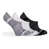 Pack de tres pares de medias invisibles deportivas con tecnología Realdry y soporte en el arco, en colores gris melange, blanco y negro melange.