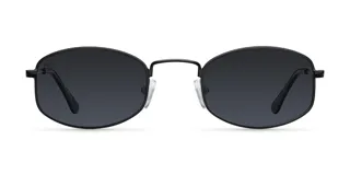 Lentes de sol rectangulares negros con armazón de acero inoxidable y lentes polarizados japoneses antirayaduras con protección UV400.