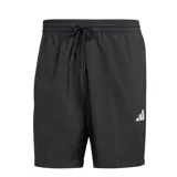 Short deportivo negro con cintura elástica ajustable con cordón y logo Adidas blanco estampado en la pierna derecha.