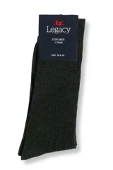 Medias de hombre Legacy, color verde oscuro, de rib, lisas.