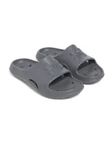 Chancletas Under Armour modelo UA M Locker V Sl, color gris, de una sola pieza en EVA moldeada de secado rápido. Cuentan con orificios de drenaje y amortiguación mejorada.