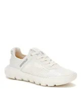 Championes Caterpillar modelo Hex Lite Vent, color blanco, confeccionados en malla de nailon con suela ligera de EVA y cierre mediante cordones.