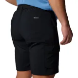 Short cargo negro Columbia, con tecnología Omni-Shade y Omni-Wick, cintura con elástico parcial y bolsillos laterales.