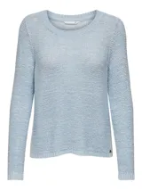 Sweater de punto con cuello redondo y manga larga, de corte regular y textura suave.