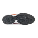 Championes de tenis Fila Winner Clay, color naranja con detalles en negro y suela blanca.