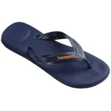 Ojotas Havaianas Top Max Comfort color negro con logo blanco en las tiras.