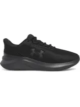 Championes de running Under Armour modelo Phade RN 3, color negro. Presentan una parte superior de malla ligera y transpirable con soporte estratégico, entresuela con amortiguación de EVA y suela exterior de goma resistente con ranuras flexibles.