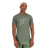 Remera deportiva verde con logo de New Balance en el pecho.