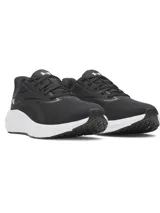 Championes de running Under Armour modelo Ascend, color negro con entresuela blanca. Confeccionados con malla transpirable y refuerzos en el mediopié, cuentan con amortiguación Charged+ Cushioning para mayor absorción de impactos y suela de goma resistente.