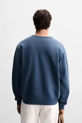 Sudadera de corte regular fit confeccionada en algodón con interior afelpado, cuello redondo y manga larga con puños y ruedo en rib.