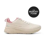 Championes deportivos Hi-Tec modelo Brett, color beige con detalles en rosado y plantilla con tecnología Memory Foam.
