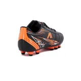 Championes de fútbol Austral para adolescentes, color negro con detalles en naranja y blanco.