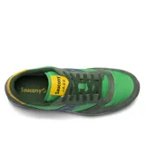 Championes Saucony Jazz Original, color verde con detalles en gris, azul y amarillo.