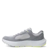 Championes Under Armour modelo Versurge, color gris con detalles en amarillo neón. Confeccionados con una combinación de malla textil y revestimientos de gamuza sintética. Cuentan con entresuela Charged Cushioning para mayor amortiguación y suela de goma para tracción.