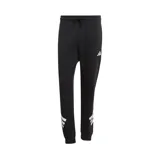 Pantalón de jogging negro Adidas Future Icons con corte cónico, puños acanalados, cintura elástica con cordón ajustable, bolsillos frontales y logo de la marca en blanco.