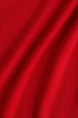 Top de punto fino color rojo, de manga larga y cuello alto.