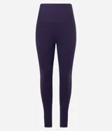 Calza legging deportiva Get Over en poliamida de color azul oscuro, con cintura alta y diseño liso.
