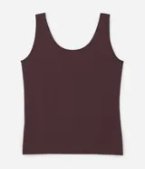 Musculosa de poliamida blanca, de corte ajustado, con escote en U y tirantes anchos.