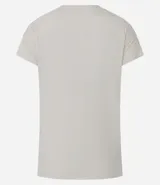 Remera deportiva de microfibra color blanco, con cuello redondo, mangas cortas y paneles laterales con textura perforada para mayor ventilación.