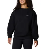 Buzo de cuello redondo negro Columbia con calce oversize, confeccionado en mezcla suave de algodón. Presenta costillas en puños y dobladillo, y el logo de la marca bordado en pequeño en el pecho.