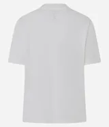Remera básica de algodón pima color blanco, de manga corta, cuello redondo y diseño liso.