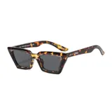 Lentes de sol unisex con montura gruesa de acetato color carey y lentes grises con filtro UV400.