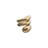 Anillo en forma de espiral, con diseño orgánico y acabado brillante.