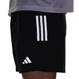 Shorts deportivos Adidas Own The Run, color gris oscuro, con cintura elástica, tecnología AEROREADY y detalles reflectantes.