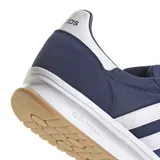 Championes urbanos Adidas modelo Run 72, color azul marino con las icónicas tres tiras laterales en color blanco. Presentan un diseño de inspiración retro con parte superior textil y de gamuza, entresuela Cloudfoam para mayor amortiguación y suela de goma color caramelo.