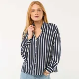 Sweater de punto acanalado con cuello redondo y mangas largas, de ajuste entallado.