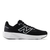 Championes New Balance 413, color negro con logo blanco y suela blanca, ideales para running.