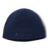 Gorro tipo beanie de polar marca Columbia, color azul marino, con logo bordado al tono en el frente.