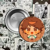Pin metálico con ilustración de Hinata y Kageyama de Haikyu!